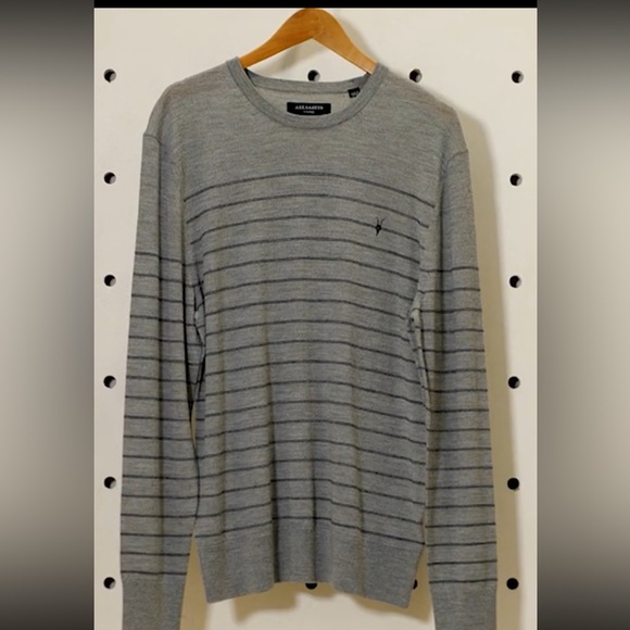 NWT ALLSAINTS MODE MERINO STRIPE C
OG GREY MOULINE 100% merino wool XL new/ tag - Picture 3 of 11